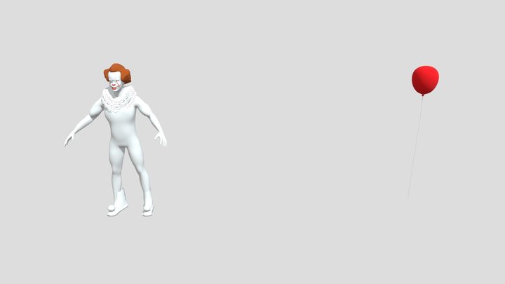 Pennywise ready for modeling + balloon and shoes 3D Model