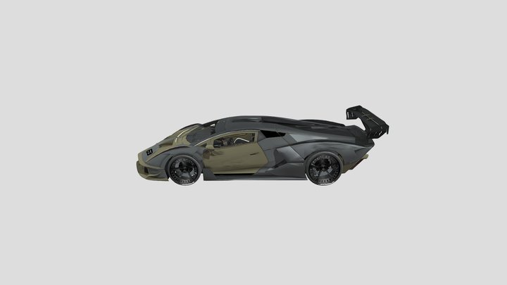 Lamborghini SCV Essenza Mid Poly,Engine Sound 3D Model