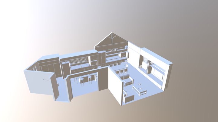 CRE_Cottage - Kitchen Furnished 3D Model
