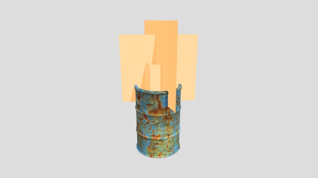 Old Oil Drum With Animated Fire