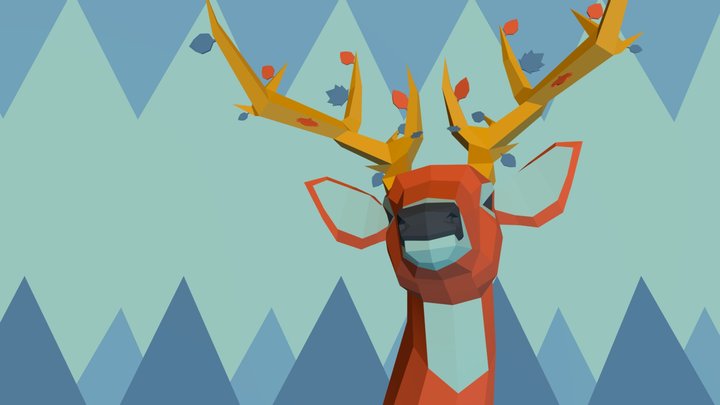 Deer Wallpaper 3D Model