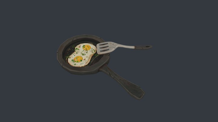 Fried eggs 3D Model