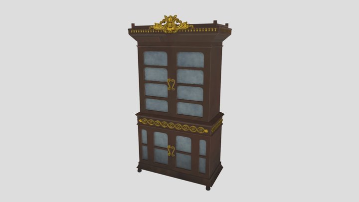 Stylized Handpainted Traditional Malay's Cabinet 3D Model
