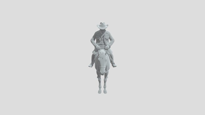 Jhon wayne a cavallo separato 3D Model