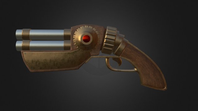 Highpoly fantasy gun model 3D Model
