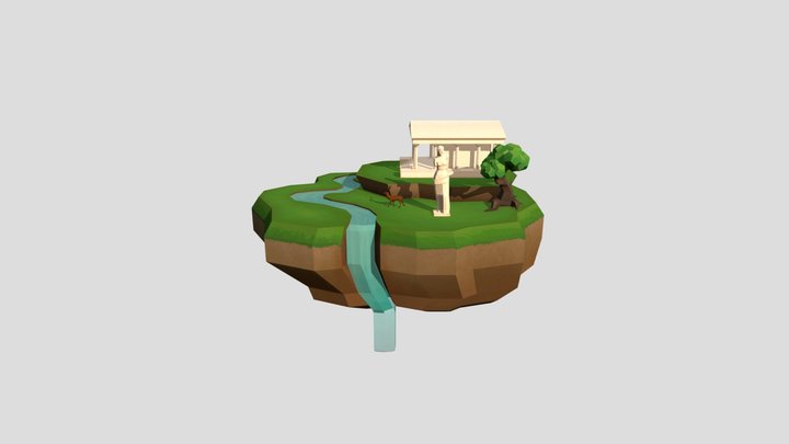 Greek Themed Meditation Diorama 3D Model