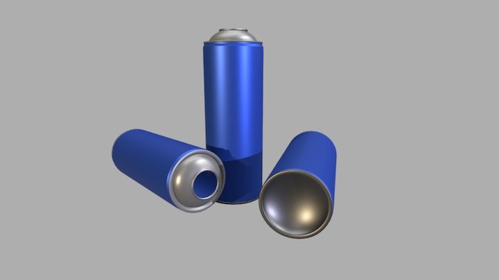 Tinplate Aerosol Tops & Bottoms Assembled 3D Model