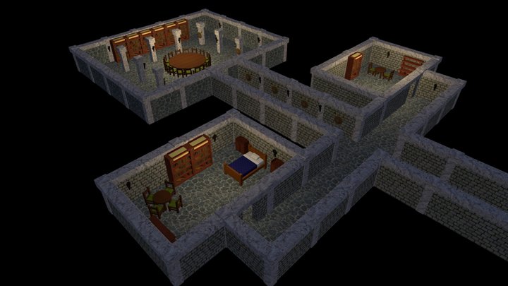 Medieval Dungeon LowPoly 3D Model