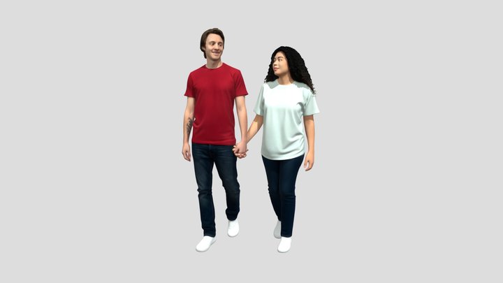 Walking Hand in Hand – Kostenloses 3D-Modell STL