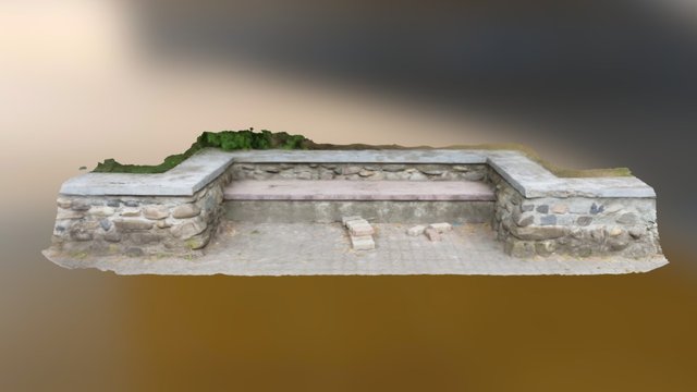 Băncuță de piatră 3D Model