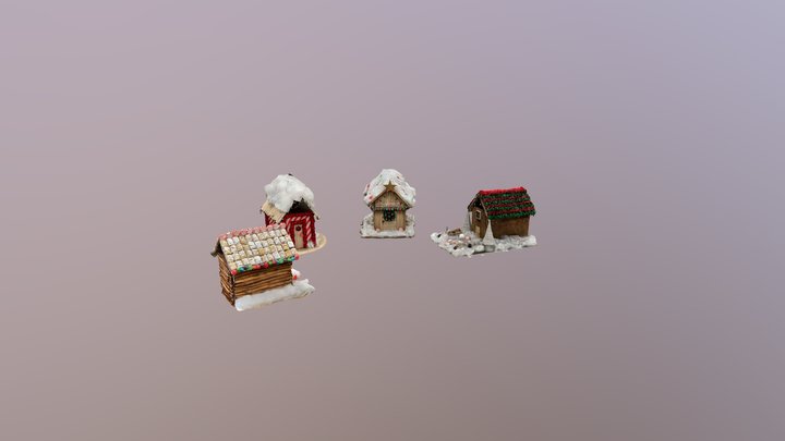 Little Gingerbread Village 1 (comp) 3D Model