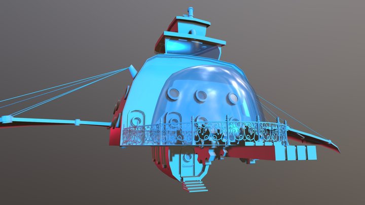 Cruise Steampunk Ship 3D Model