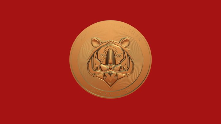 2022 Tiger Coin 3D Model