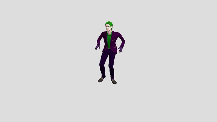 Joker slow jog backwards 3D Model
