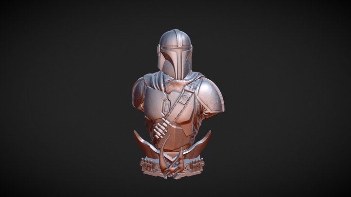 Mandalorian Bust 3D Model