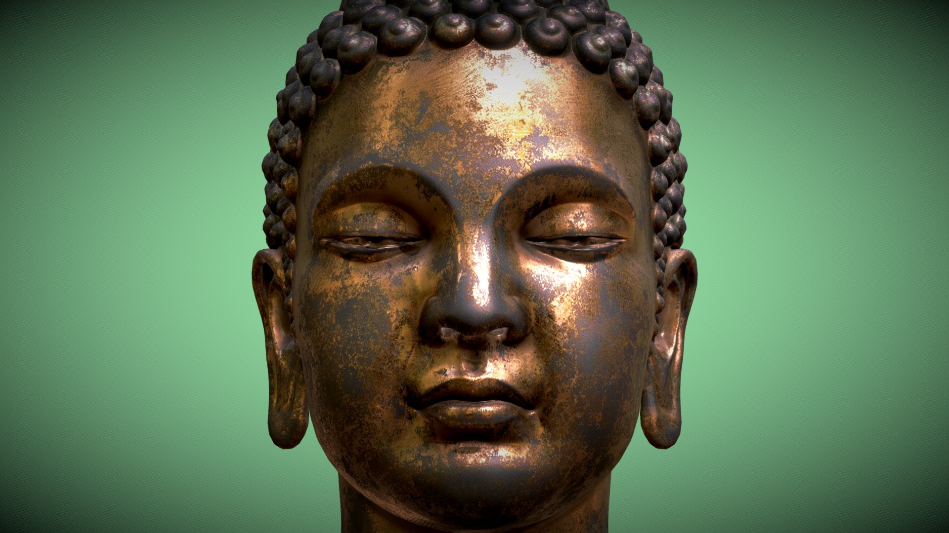 3D model Buddha_gold2 - This is a 3D model of the Buddha_gold2. The 3D model is about a statue of a person.