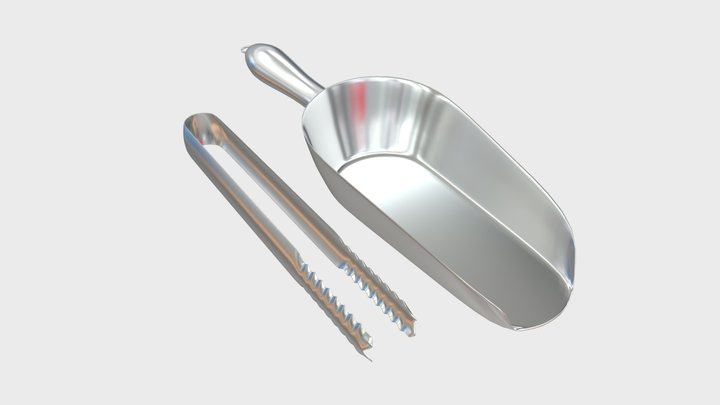 Ice scoop and tongs 3D Model