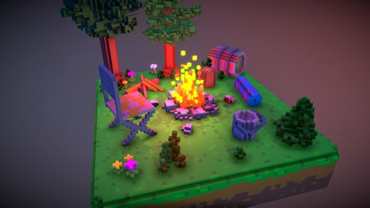 campfire at night#2 3D Model