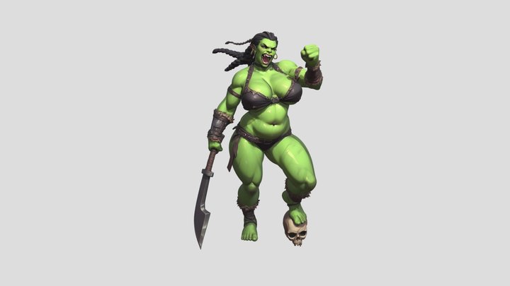 Rage of the Orc Warlady 3D Model