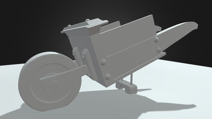 Single Wheel Barrow Trolley 3D Model
