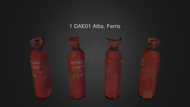 Gas Canister - Textured (Low Poly) 3D Model