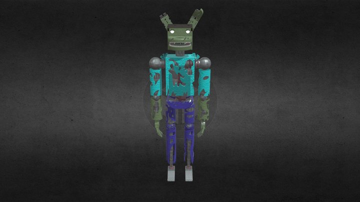 Herotrap (Herobrine Combined With Springtrap) 3D Model