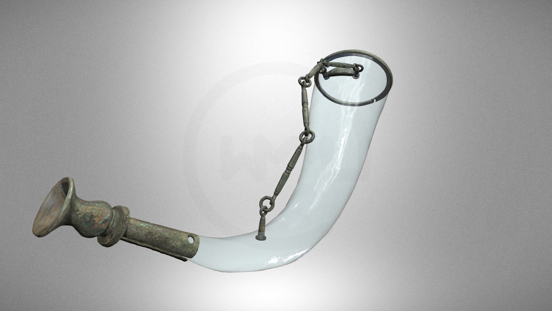 A set of drinking horn fittings and a chain No.2