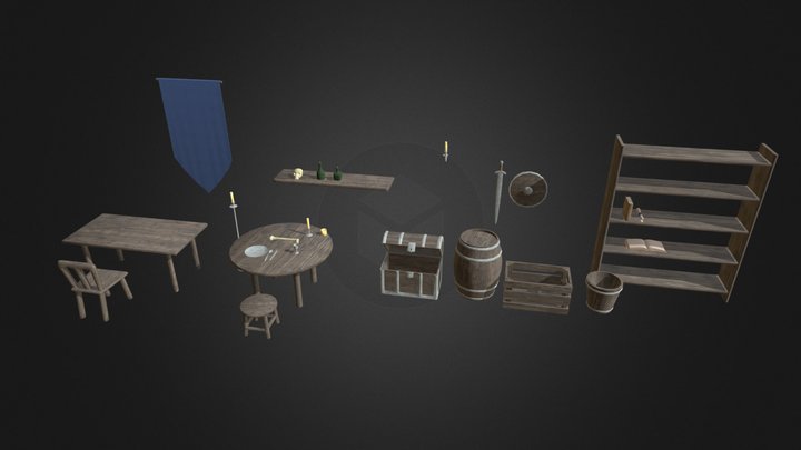 Fantasy Interior Items 3D Model