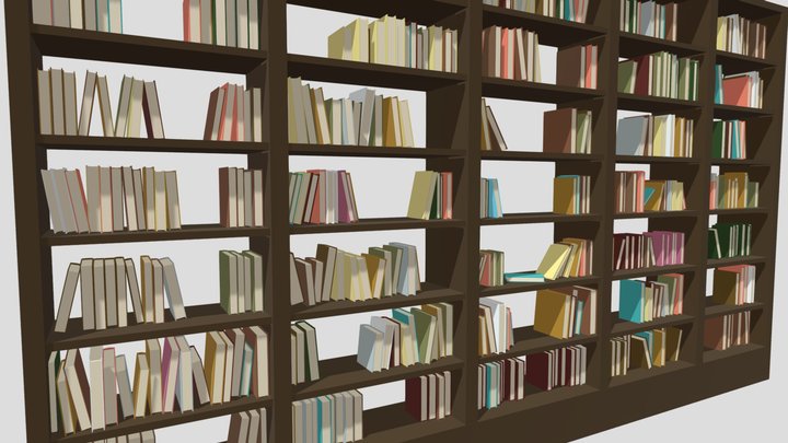 Low-Poly Book Shelf (Interstellar) 3D Model