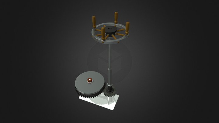Submarino Isaac Peral - Rueda del timón vertical 3D Model