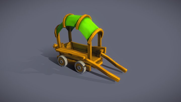 Handpainted Wagon 3D Model