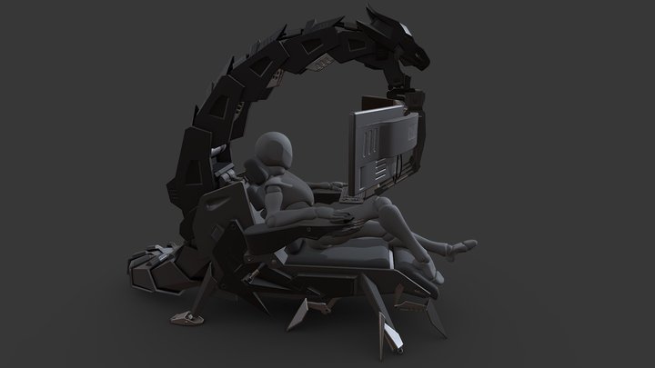 Cyber dragon chair 3D Model