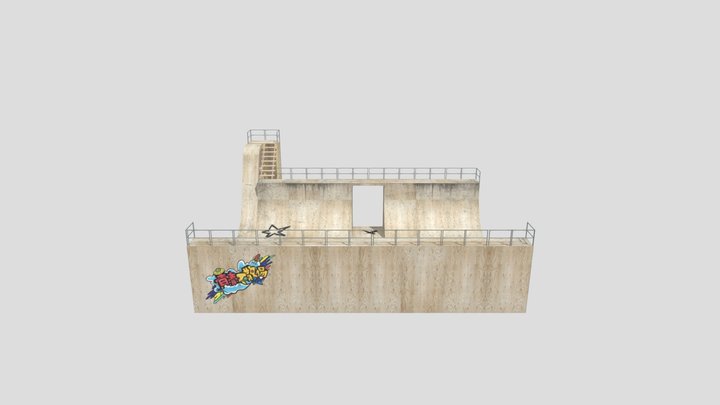 Half Pipe Textured Model4 3D Model