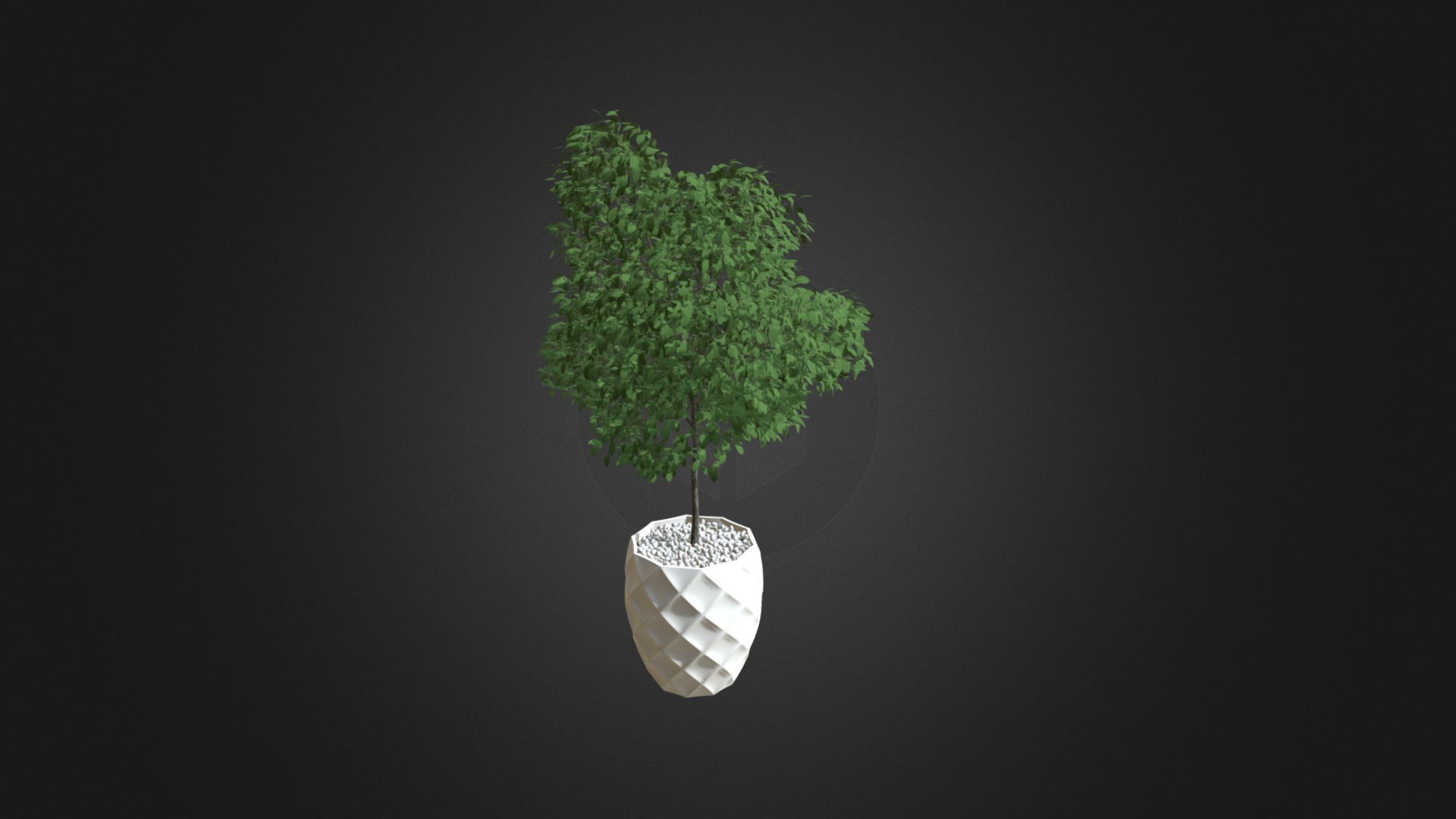 3D model Potted Tree - This is a 3D model of the Potted Tree. The 3D model is about map.