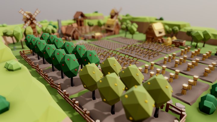 Fantasy Village "Farm" 3D Model