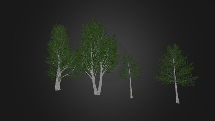 Low Poly SketchUp Trees 3D Model