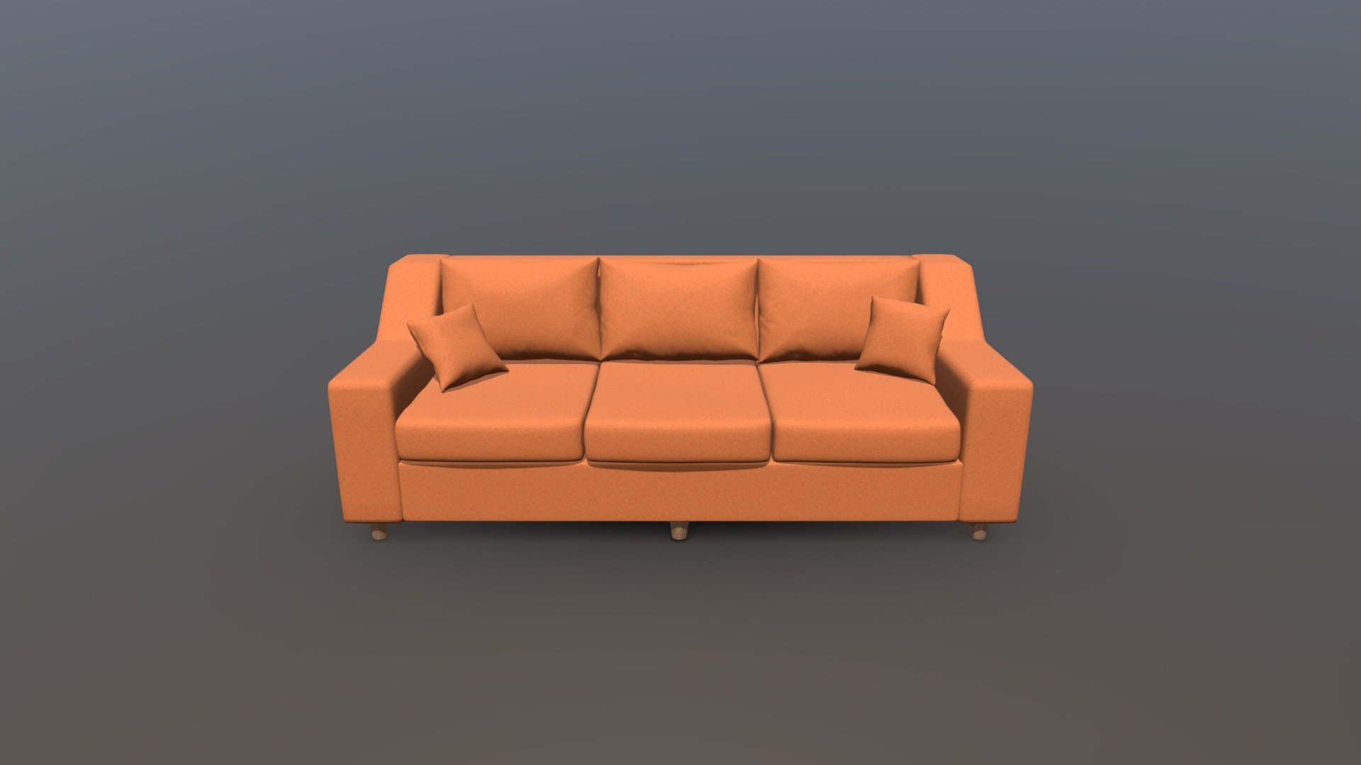 Sofa 3 Seater orange 3D model by Studio 3 Points (mathorix