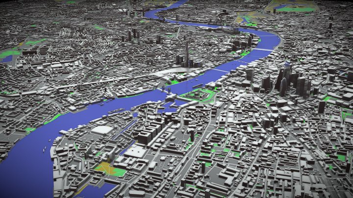 London 3D Map - Real Scale - 2025 Gis Data 3D Model