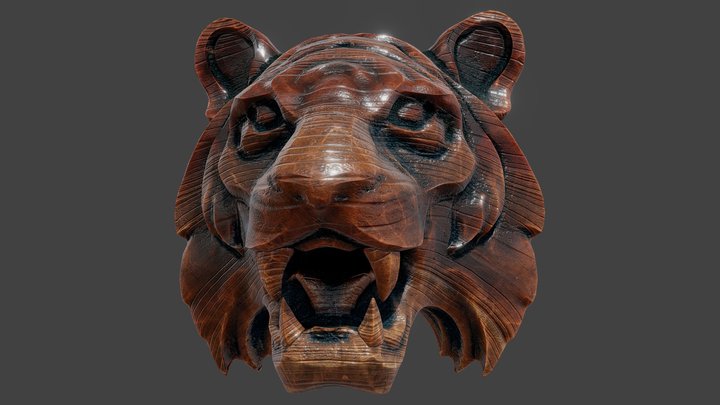 Stylized Tiger Head 3D Model