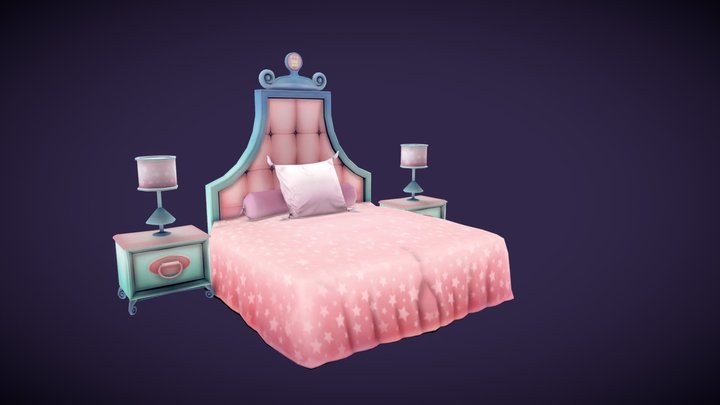 Stylized Bed 3D Model