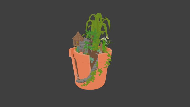 A Broken Pot 3D Model