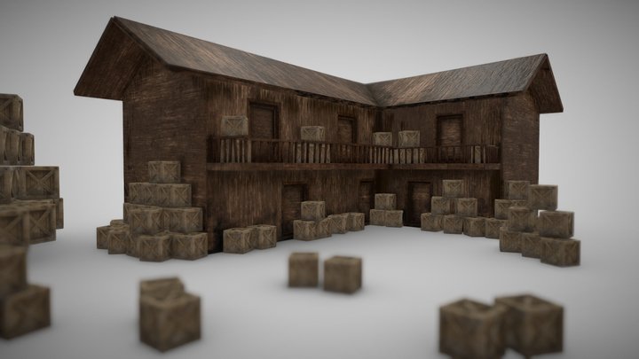 Lowpoly game ready Old Home. 3D Model