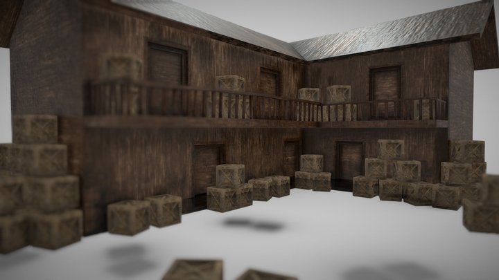 Lowpoly game ready Old Home. 3D Model
