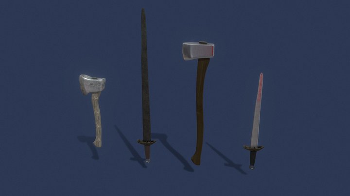 axes and swords 3D Model