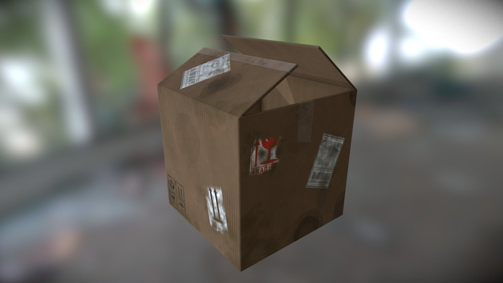 Open Cardboard Box Model - 3D model by thebluemartian (@ashwiniyer ...