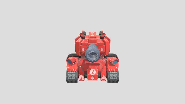 Tank Chibi Red 3D Model