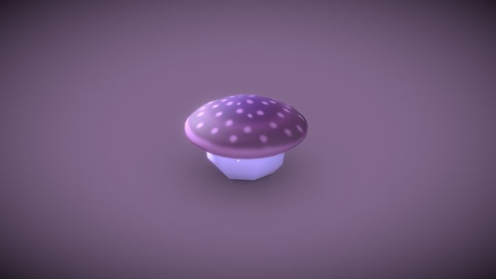 Cornflow Handpainted mushroom V.1.6 3D Model