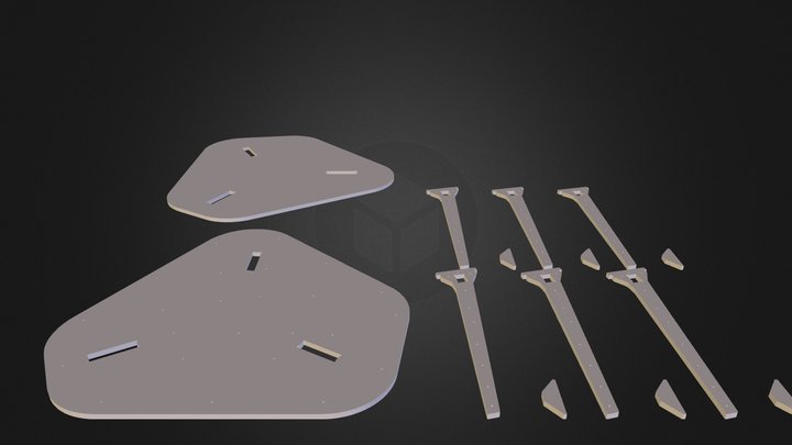 cafe table 3D parts 3D Model