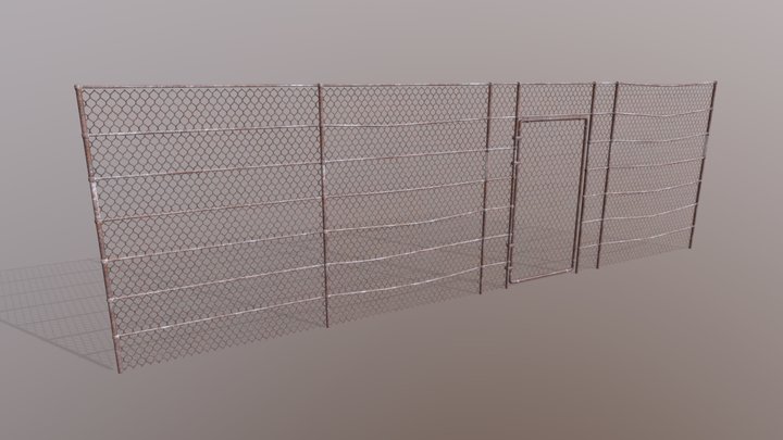 Modular chain link fence 3D Model