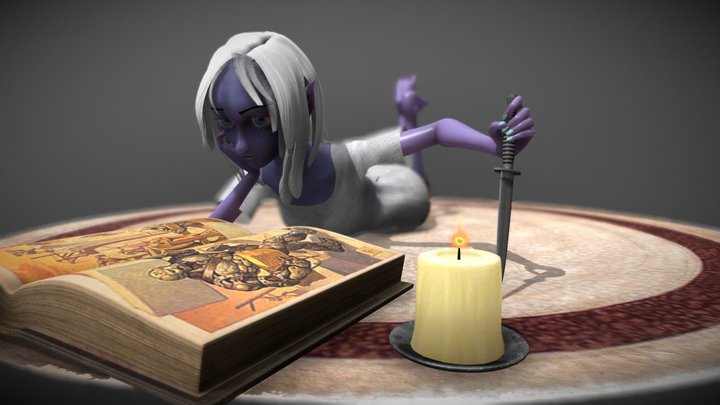Drow Studing 3D Model
